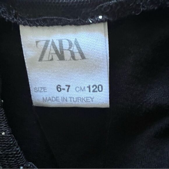 Zara Rhinestone Tulle Black Sheer Top Girls 6-7 Years Old NEW - Picture 4 of 6